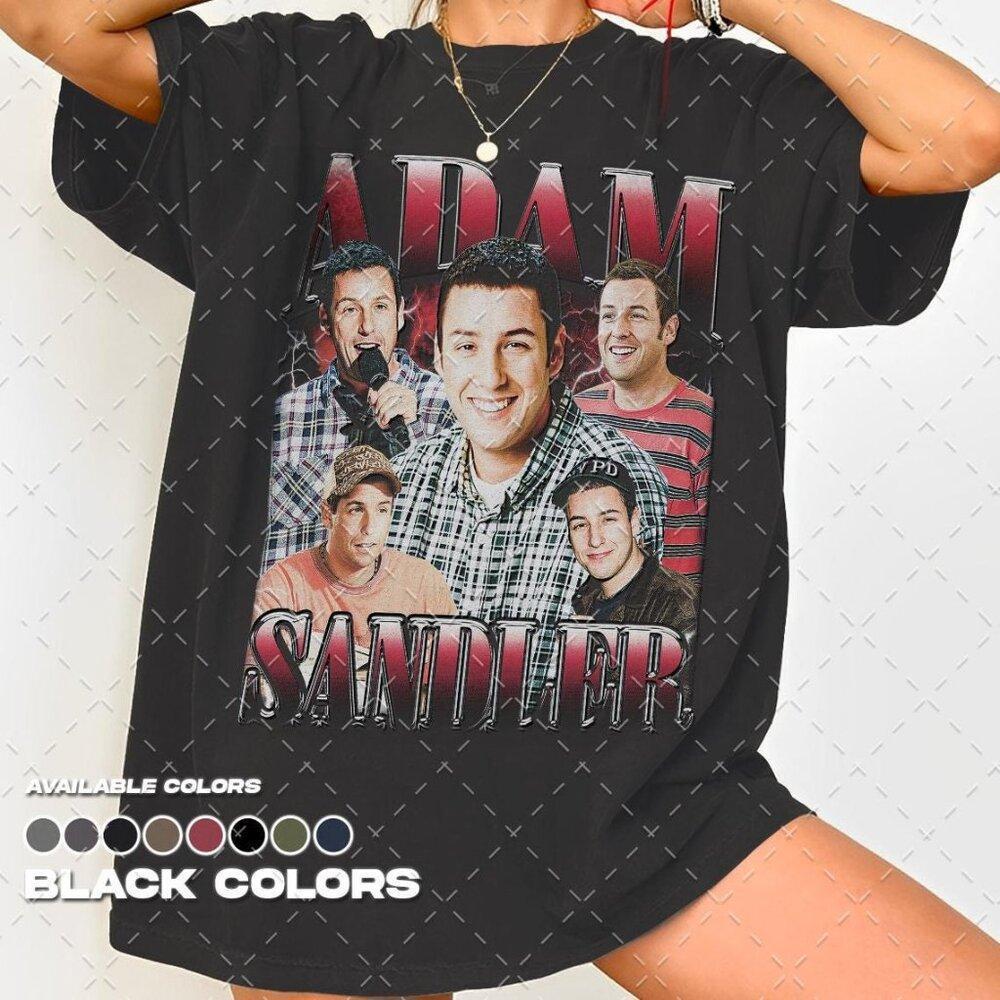Adam Sandler, Unisex Cotton Graphic Tee, Unisex Shirt Black Retro Tee